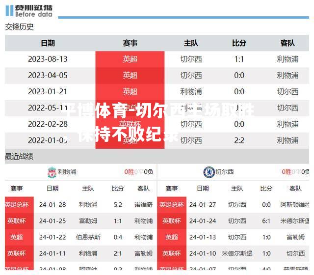 切尔西主场取胜，保持不败纪录